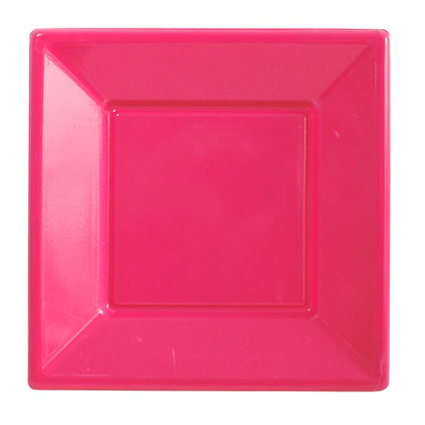 Plato Cuadrado Fucsia 10 Uni