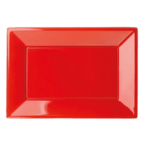 Bandeja Rectangular Roja 3 Uni