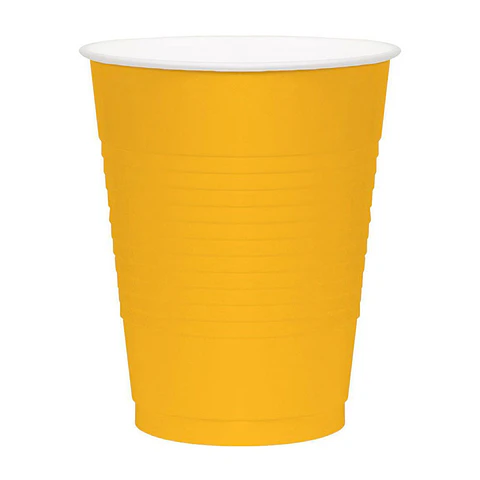 Vaso Plastico 450Ml Amarillo Blanco 20 Uni