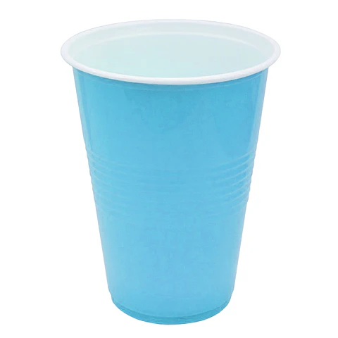 Vaso Plastico 450Ml Celeste Blanco 20 Uni