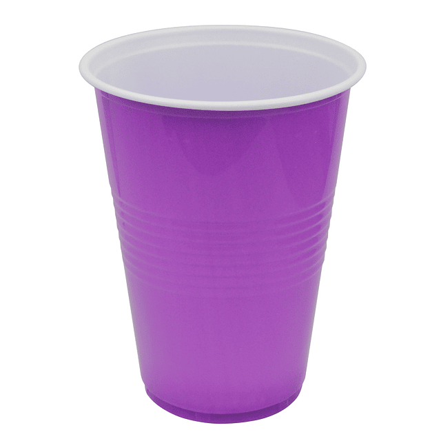 Vaso Plastico 480Ml Morado Blanco 20 Uni