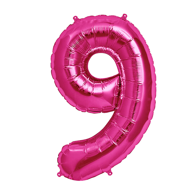 Globo 81Cm Numero 9 Fucsia 1 Uni