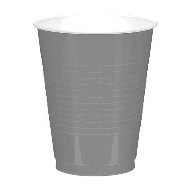 Vaso Plastico 480Ml Plateado Blanco 20 Uni