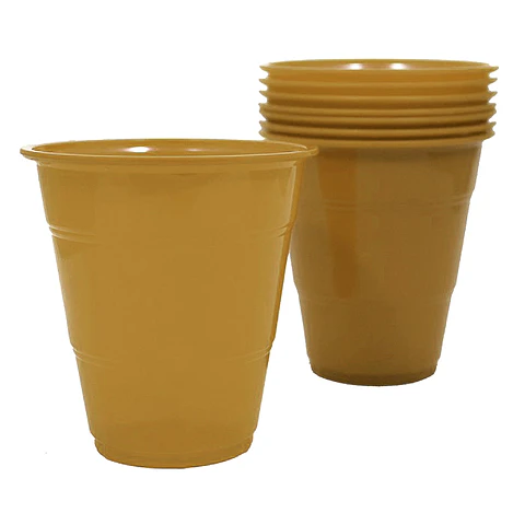 Vaso Plastico 350Cc Dorado 10 Uni