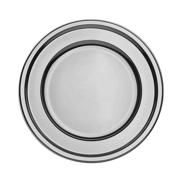 Plato Plastico 18 Cm Metal Plata 10 Uni