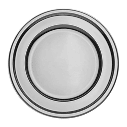 Plato Plastico 23 Cm Metal Plata 10 Uni