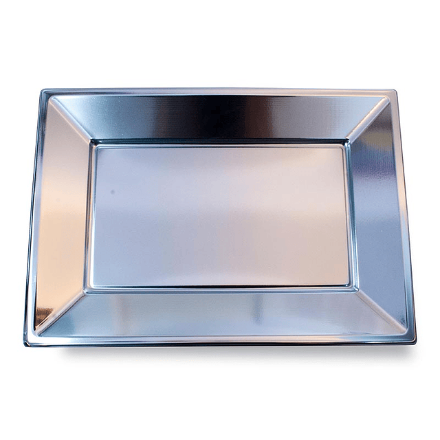 Bandeja Rectangular Metal Plata 3 Uni