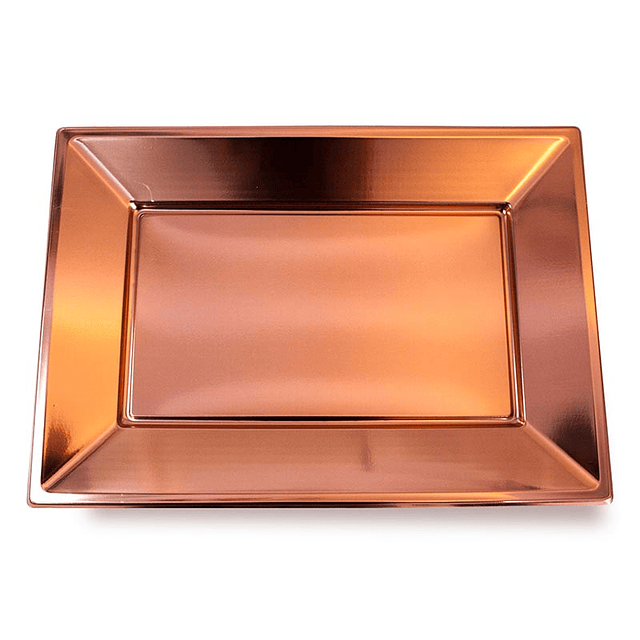 Bandeja Rectangular Metal Cobre 3 Uni