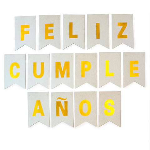 Guirnalda Banderin Feliz Cumpleaños Plateada 3M 1 Uni