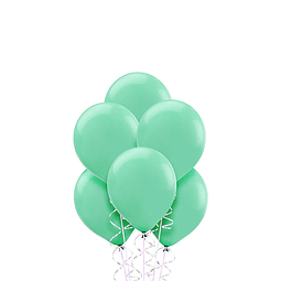 Globo Liso Glam 9 Pastel Color Verde Agua 25 Uni