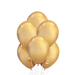 Globo Liso Glam 9 Cromado Dorado 12 Uni