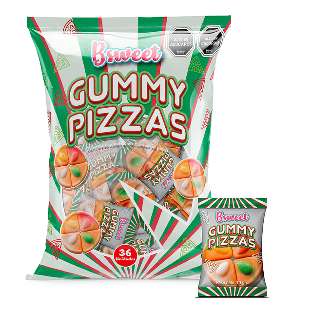 Gummy Mini Pizzas Bolsa 36 Uni