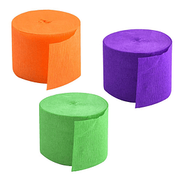 Feston Decorativo 5Cm  Verde Limon/Naranja/Morado 6 Uni