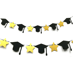 Guirnalda Gorro y Estrellas Graduación 3M 1 Uni