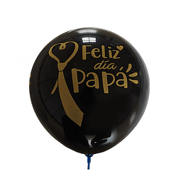 Globo #12 Negro Impreso Feliz Día Papá Dorado 6 Uni