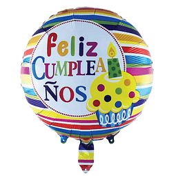 Globo 18" Feliz Cumpleaños Cupcake 1 Uni