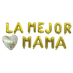 Set Globos Dorado La Mejor Mamá 1 Uni