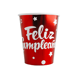 Vaso Feliz Cumpleaños Rojo 6 Uni