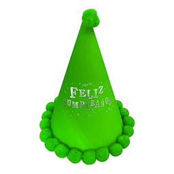 Gorro Pompón Feliz Cumpleaños Verde 1 Uni