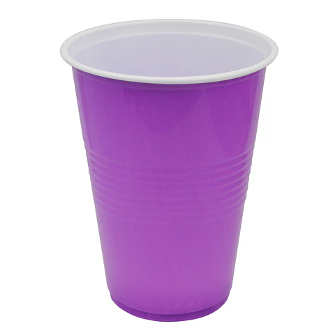 Vaso Plástico 450ML Morado Blanco 10 Uni