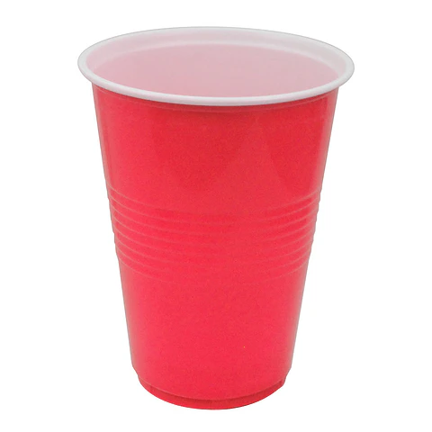 Vaso Plástico 450ML Rojo Blanco 10 Uni