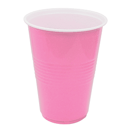 Vaso Plastico 450Ml Rosado Blanco 10 Uni