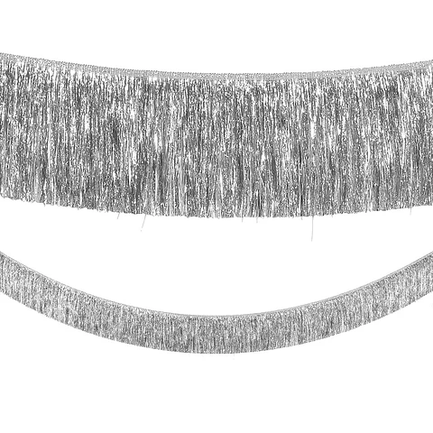 Guirnalda Flecos Plateado 35x200cm 1 Uni