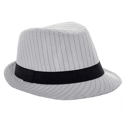 Sombrero Gangster Rayas Blanco 1 Uni