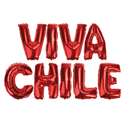 Globo Letras Rojas Viva Chile 1 Uni