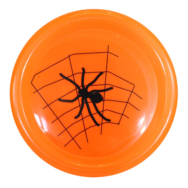 Plato Naranjo Impreso Araña 25Cm 1 Uni