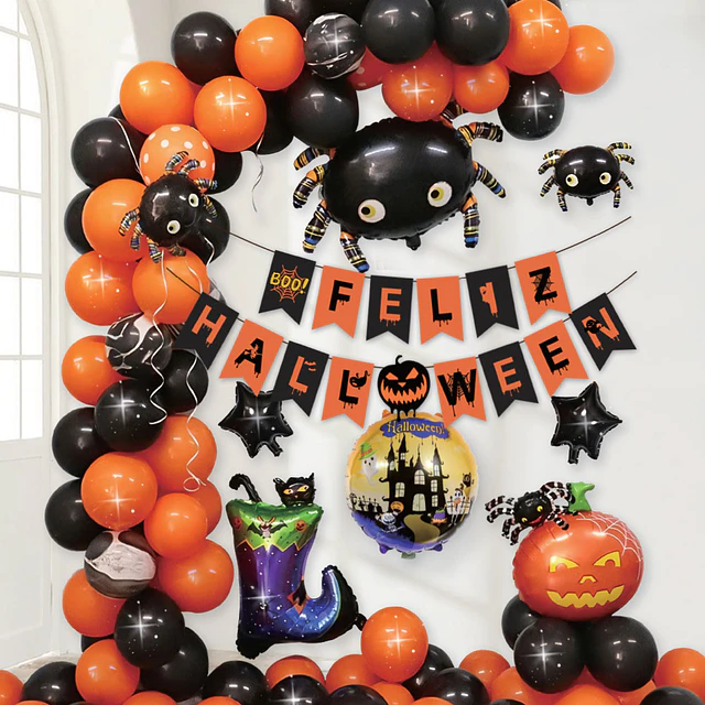 Set Deco Globos F/Hwn Araña 1 Uni