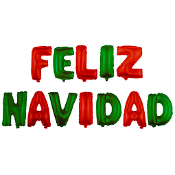 Globo Letras Ver/Roj Feliz Navidad 1 Uni