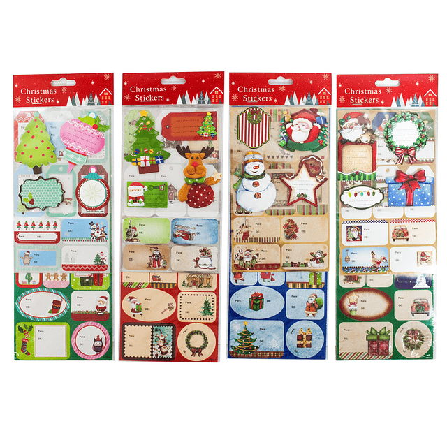 Set 4 Stickers 24 De/Para Navidad D/Surt 1 Uni