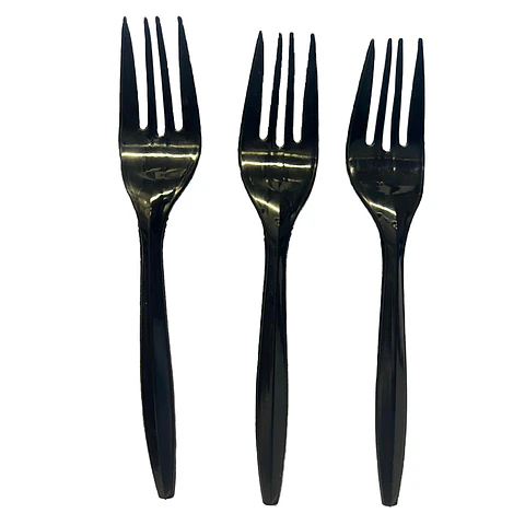 Tenedor Plastico Basic Negro 20 Uni