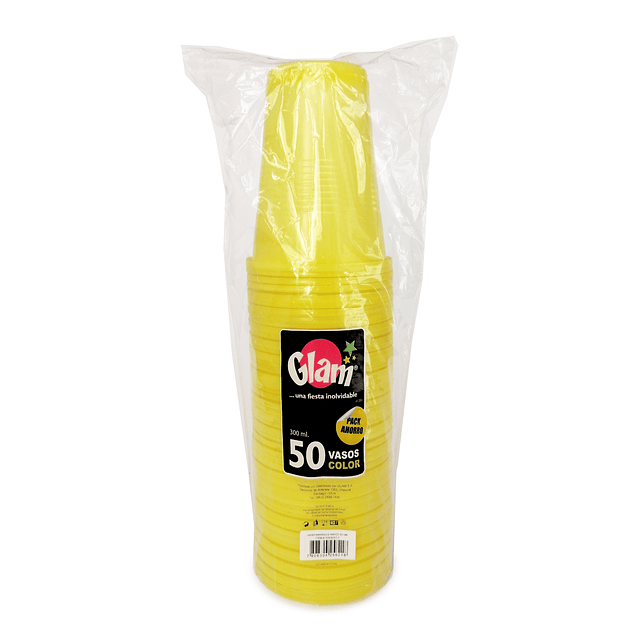 Vaso Plastico Amarillo 300 Cc 50 Uni