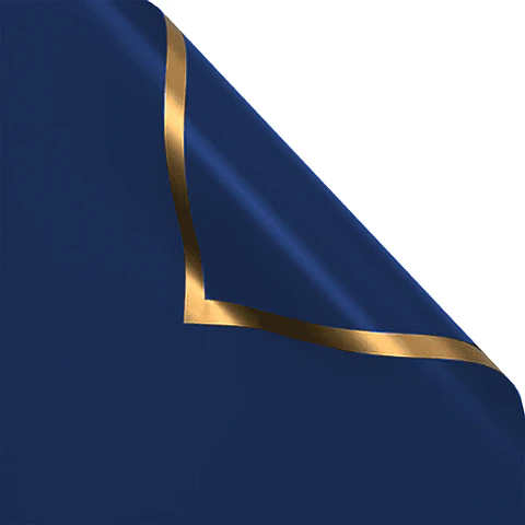 Papel Coreano Borde Dorado Azul 57cm +/- 20 Uni