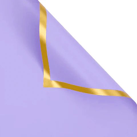 Papel Coreano Borde Dorado Morado 57cm +/- 20 Uni