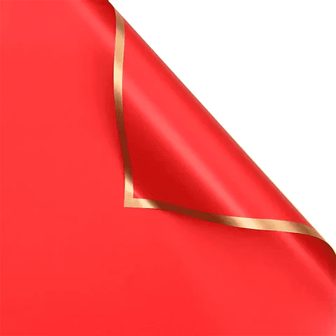 Papel Coreano Borde Dorado Rojo 57cm +/- 20 Uni