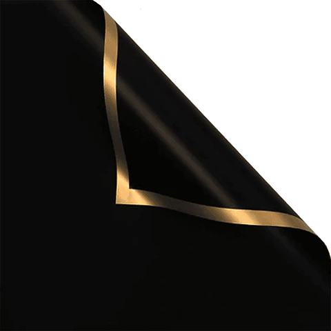 Papel Coreano Borde Dorado Negro 57cm+/- 20 Uni