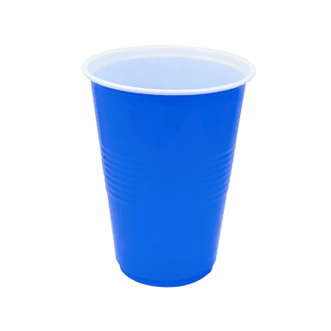 Vaso Plástico 450ml Azul Blanco 50 Uni