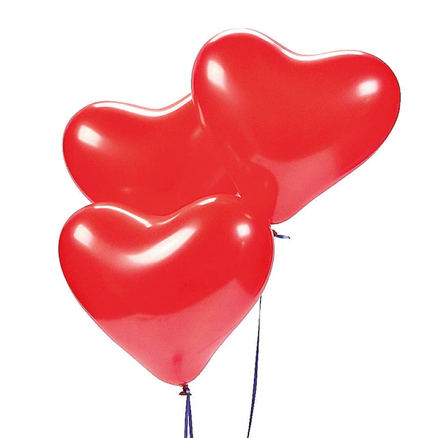 Globo Liso Rojo Forma Corazon 12 Uni