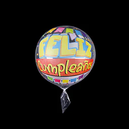 Globo Transp 20"" Feliz Cumpleaños Band 1 Uni"