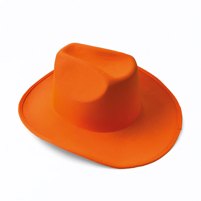 Sombrero Cowboy Naranja Fluo 1 Uni