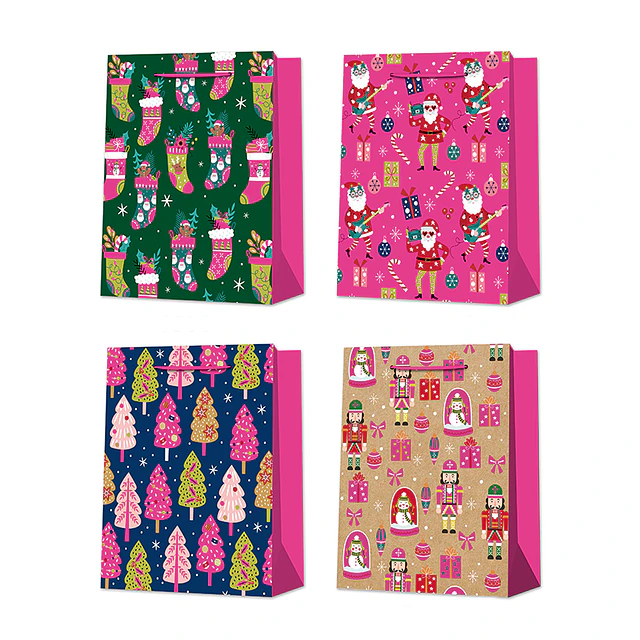 Bolsa Xmas Pink Fluo 23X18X10Cm 1 Uni