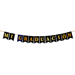 Guirnalda Band Mi Graduacion Neg/Dor 1 Uni