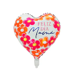 Globo Foil 18" Feliz día mamá Flores Roj 1 Uni