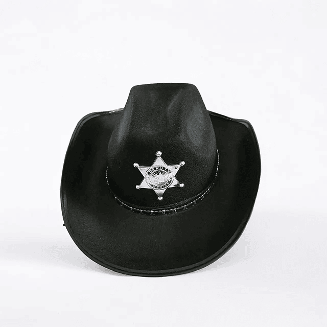 Sombrero Sheriff Negro 1 Uni