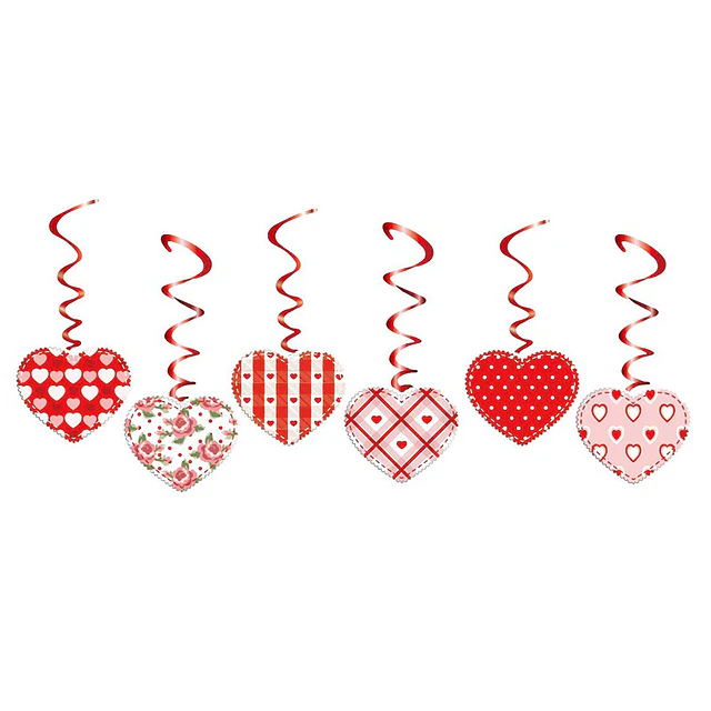 Deco Colgante Corazon Diseños 6 Uni