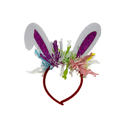 Cintillo Conejo Bco/Lila 1 Uni