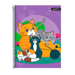 Cuaderno Carta Tapa Extra Dura Mascotas Fluo 120Hjs 7Mm 1 Uni